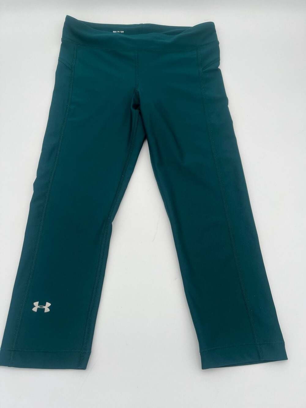 Under Armour Women's HeatGear Capri Leggings, Dark Green, Size Small